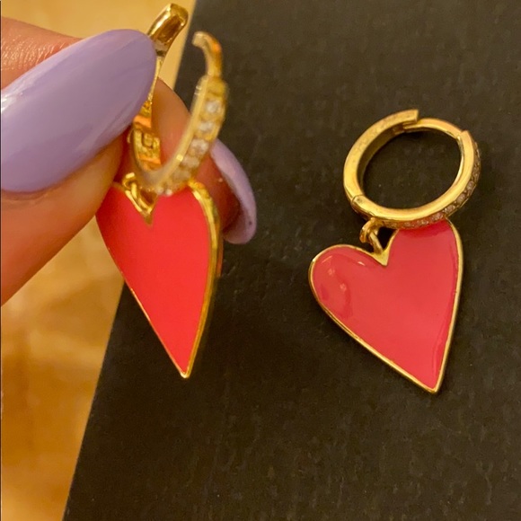 Gabi Rielle Neon 14 heart Hoops - Picture 7 of 7